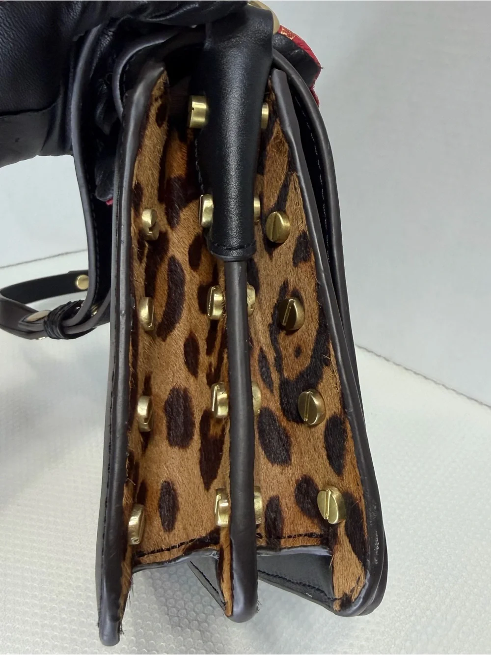 Aimee Kestenberg Black Smooth Leather Crossbody with Gold Hardware